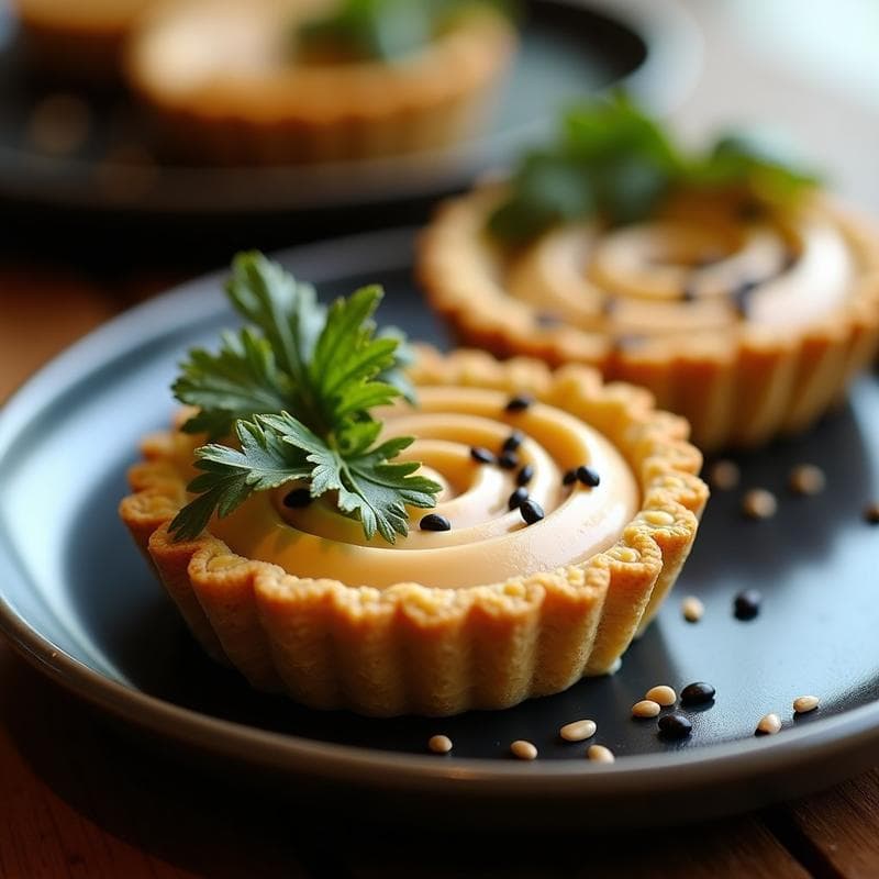 Tartaleta de Algas Nori y Queso de Anacardos: Aperitivo Japonés Crudivegano