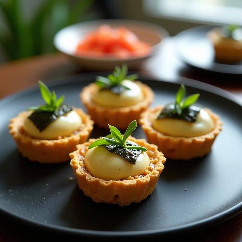Tartaleta de Algas Nori y Queso de Anacardos: Receta Vegana de Sushi en Horno con Umami Explosivo