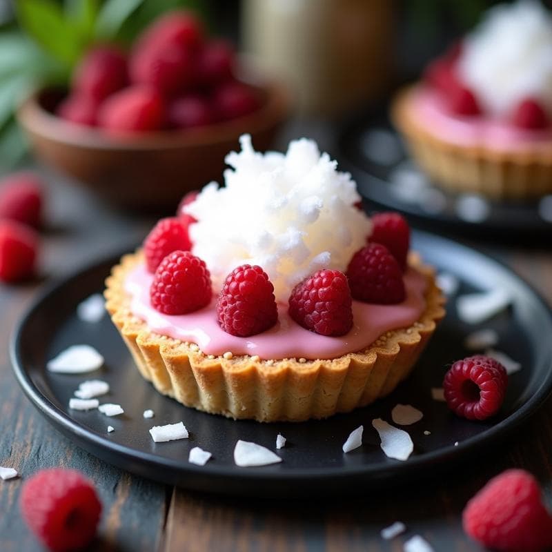 Tartaleta de Algodón de Azúcar y Frambuesa: Postre Vegano Sin Horno con Toque Ácido