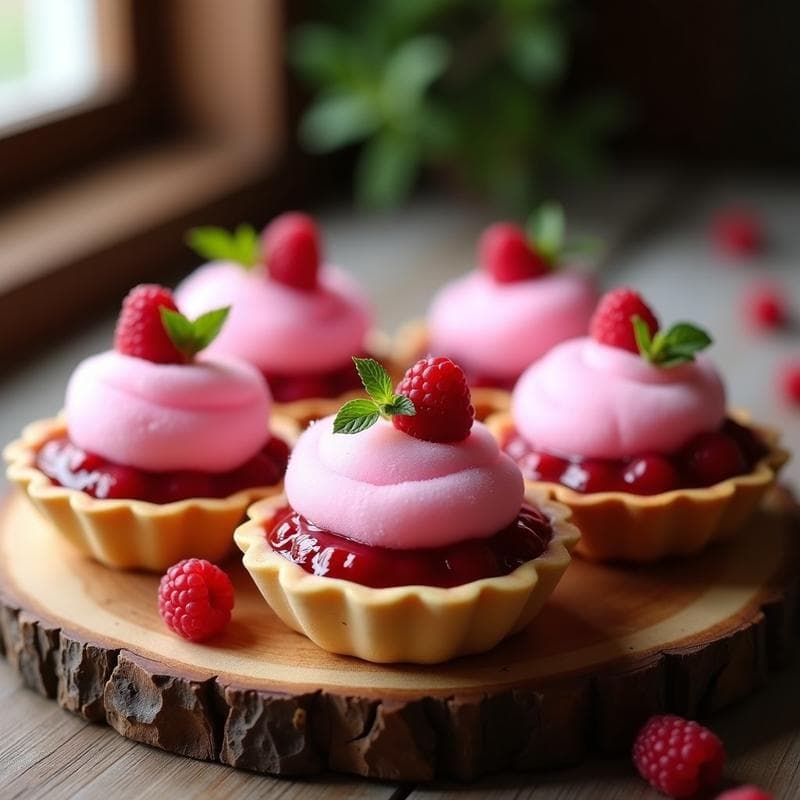 Tartaleta de Algodón de Azúcar y Frambuesas: Postre Francés Sin Harina con Base de Merengue