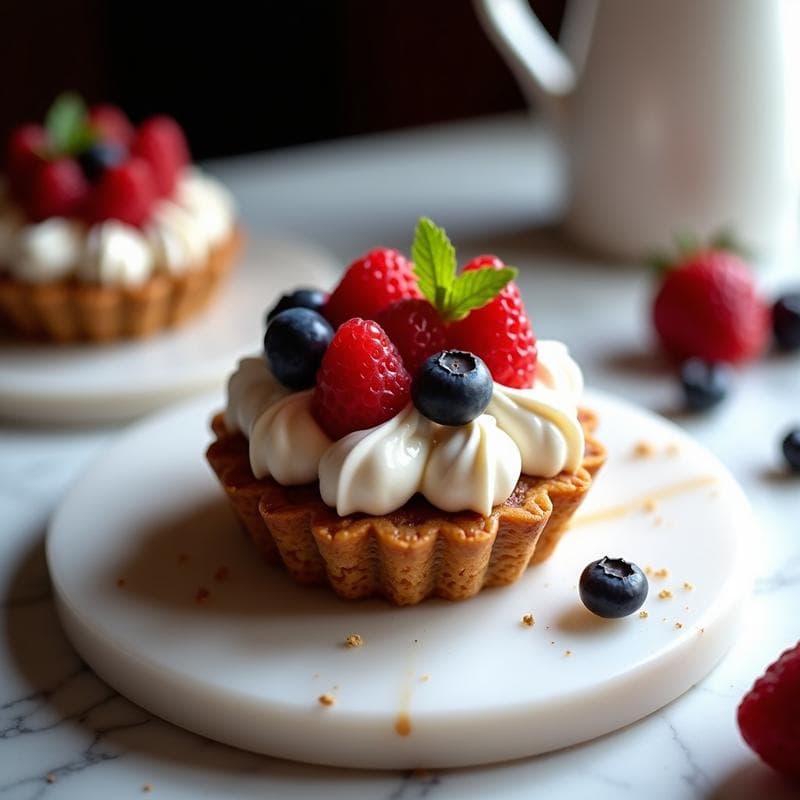 Tartaleta de Algodón de Azúcar y Frutos Rojos: Postre Sin Azúcar en 3 Capas de Textura