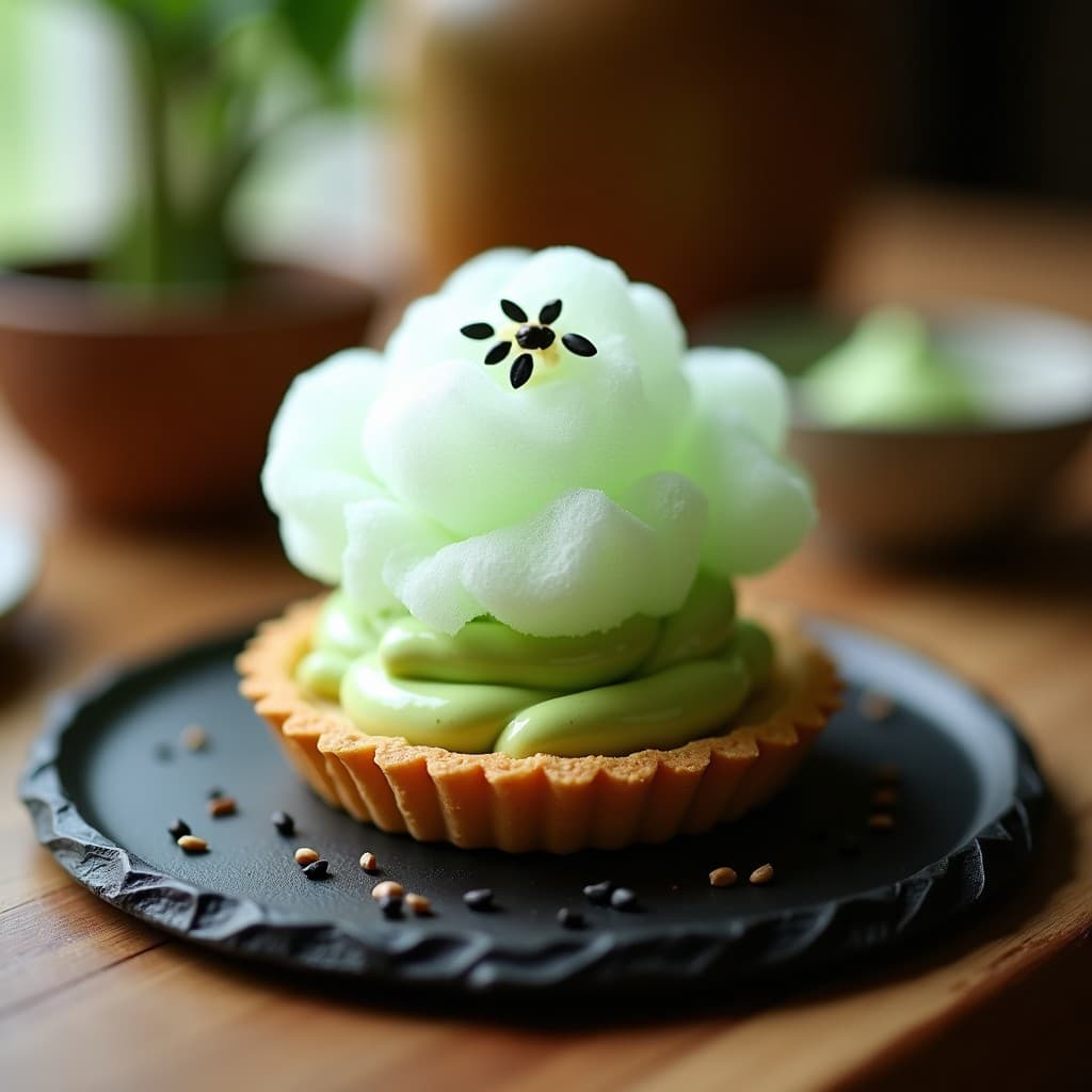 Tartaleta de Algodón de Azúcar y Wasabi: Postre Japonés Dulce-Picante en Airfryer