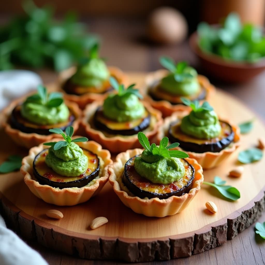 Tartaleta de Base de Almendra con Relleno de Berenjena Asada y Pesto de Rúcula: Receta Keto Sin Horno