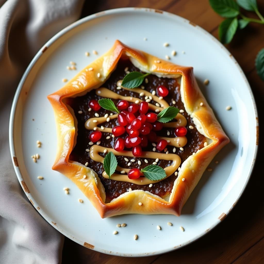 Tartaleta de Pan de Almendra con Relleno de Berenjenas Asadas y Tahini: Entrante Sirio Vegano