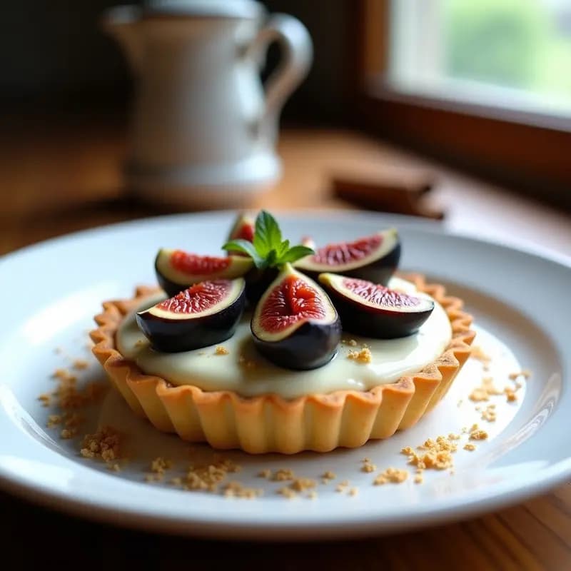 Tartaleta de base de almendra y relleno de higo negro con queso de anacardo: Postre sin azúcar