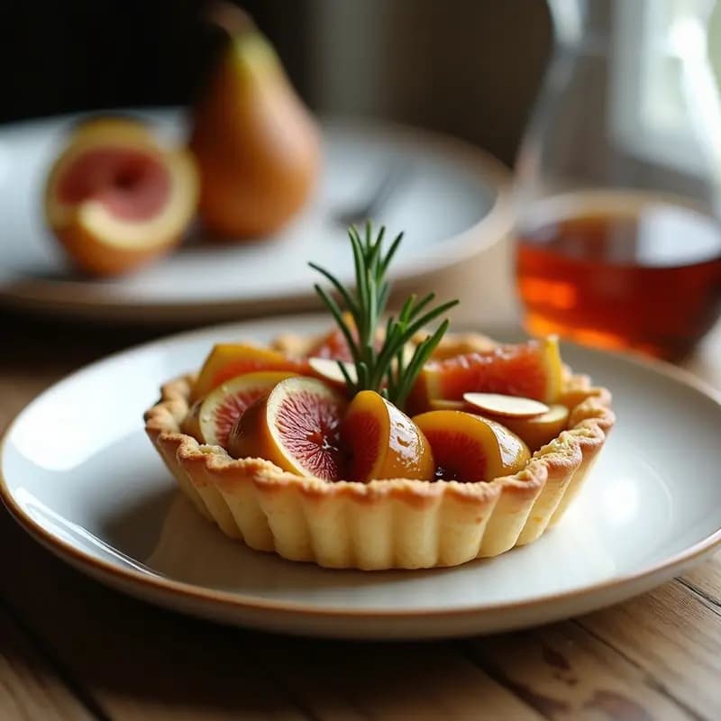 Tartaleta de Base de Almendra y Relleno de Higos Asados con Romero: Postre Sin Gluten y Sin Azúcar
