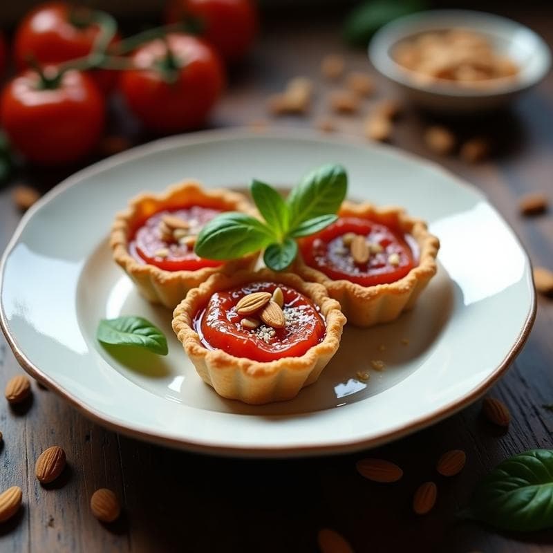Tartaleta de Almendras y Mermelada de Tomate: Postre Italiano Sin Azúcar y con Toque Acidulado