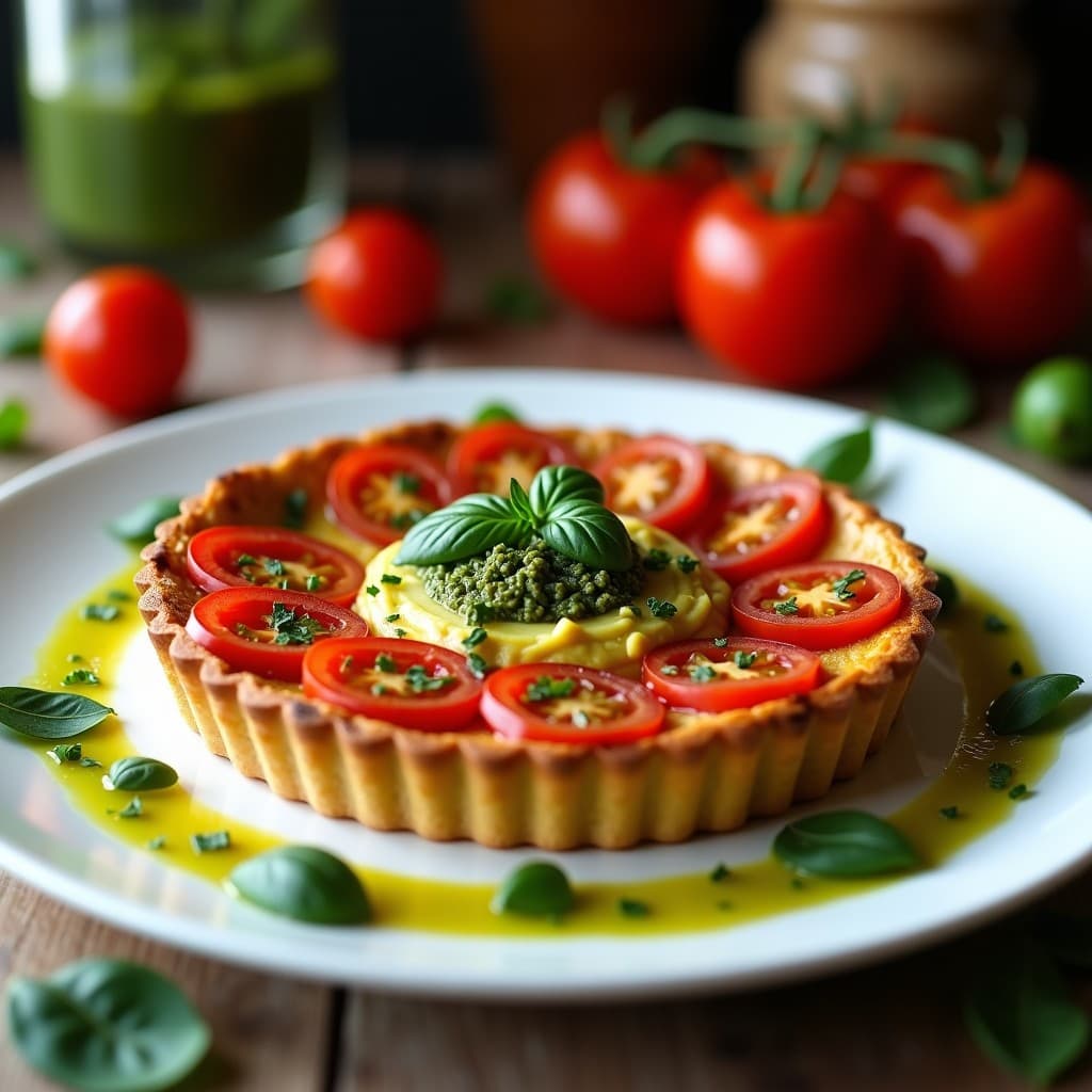 Tartaleta de Base de Almendras con Pesto de Rúcula y Tomates Secos: Aperitivo Italo-Griego Sin Gluten