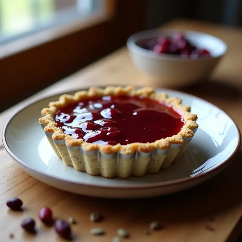 Tartaleta de Alpiste y Mermelada de Arándanos Agrios: Postre Vegano Sin Horno y Sin Azúcar