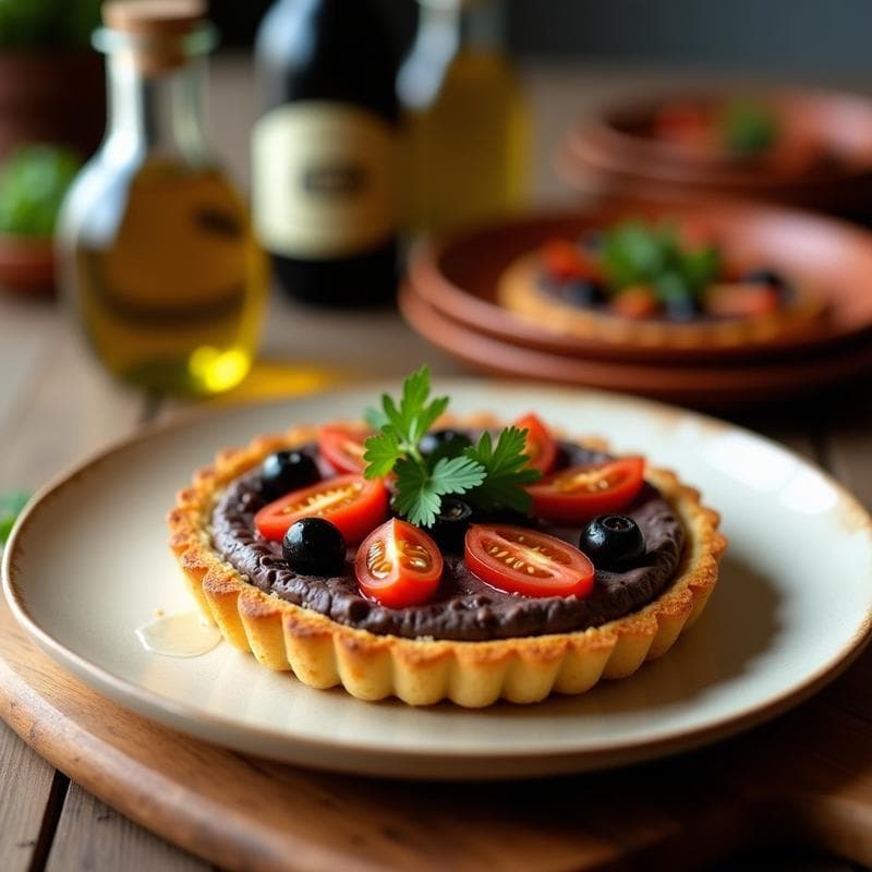 Tartaleta de Harina de Altramuz y Crema de Berenjena Ahumada: Receta Española Vegana Sin Horno