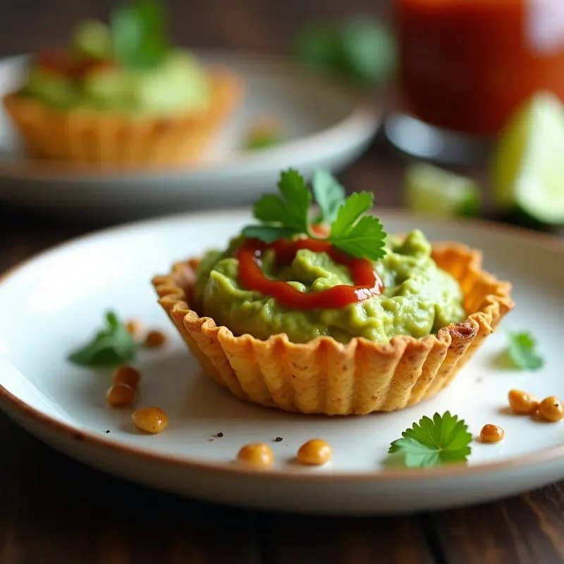 Tartaleta Crujiente de Semillas de Amaranto con Relleno de Guacamole y Salsa de Chipotle: Receta Vegana y Sin Gluten