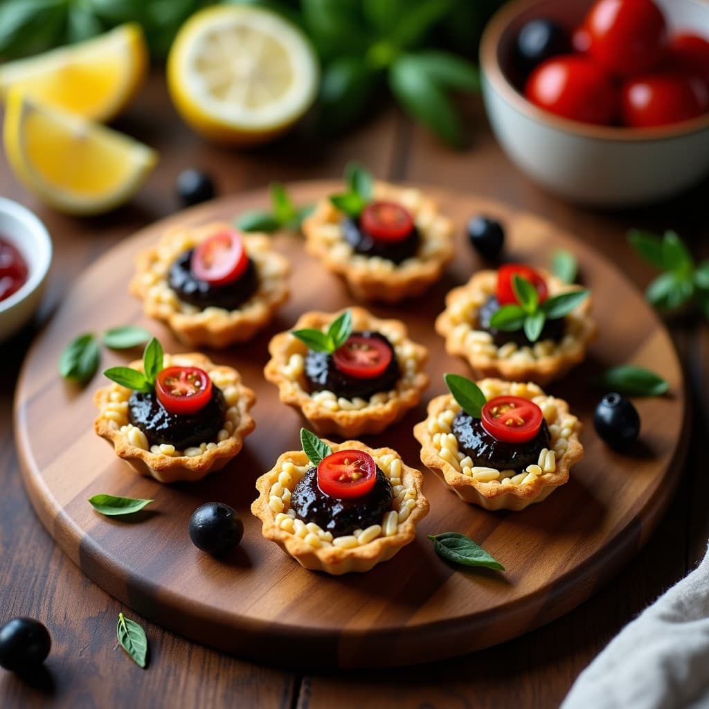 Tartaleta de Arroz Inflado y Pâté de Aceitunas Negras: Aperitivo Vegano Sin Horno