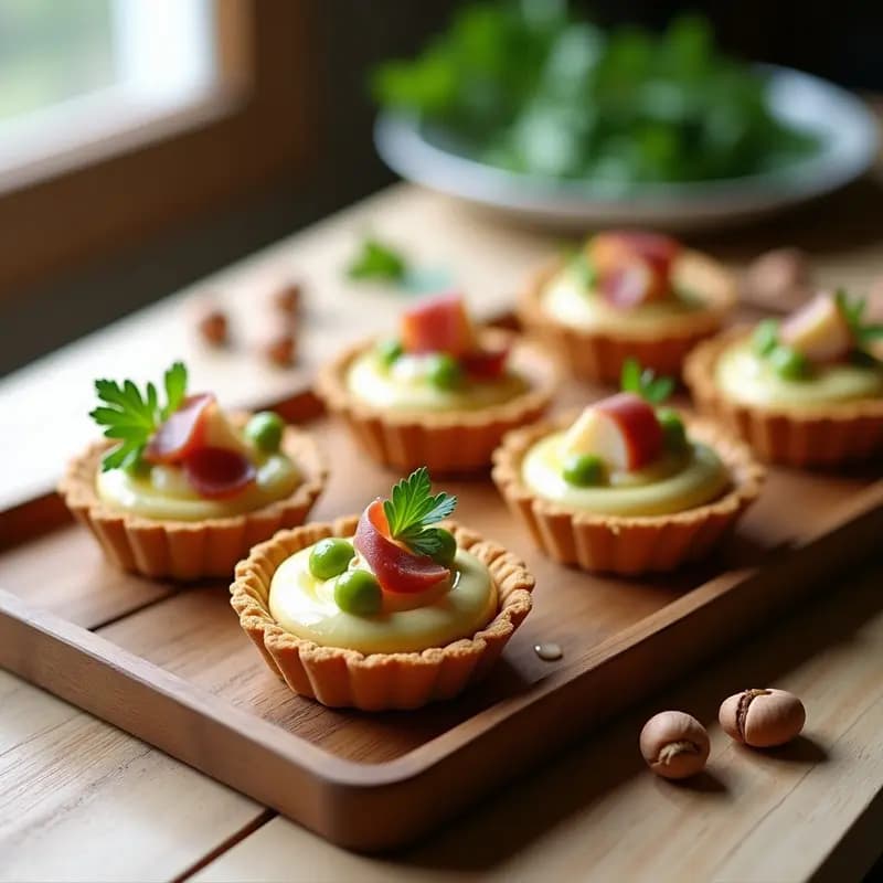 Tartaleta de Base de Avellanas con Crema de Espárragos y Jamón Serrano: Receta Sin Horno