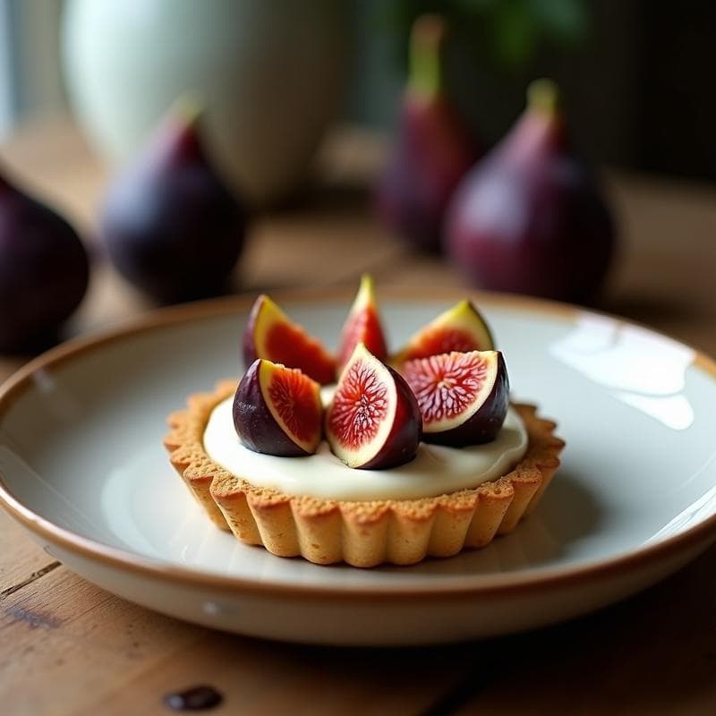 Tartaleta de Base de Avellanas con Relleno de Ricotta Vegana y Higos: Postre Italiano Sin Gluten