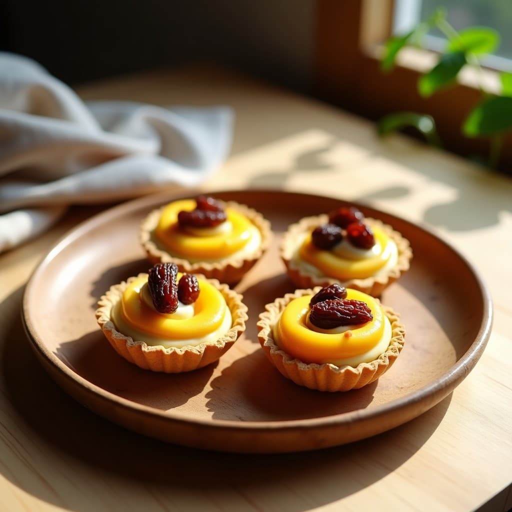 Tartaleta de Avena y Semillas de Chía con Crema de Mango y Pasas: Desayuno Sin Azúcar