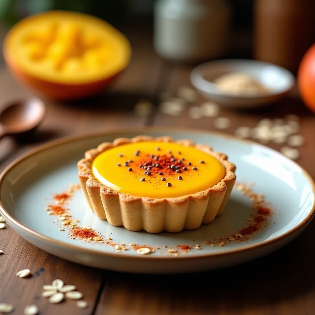 Tartaleta de Avena y Crema de Mango con Chile: Postre mexicano Sin Azúcar