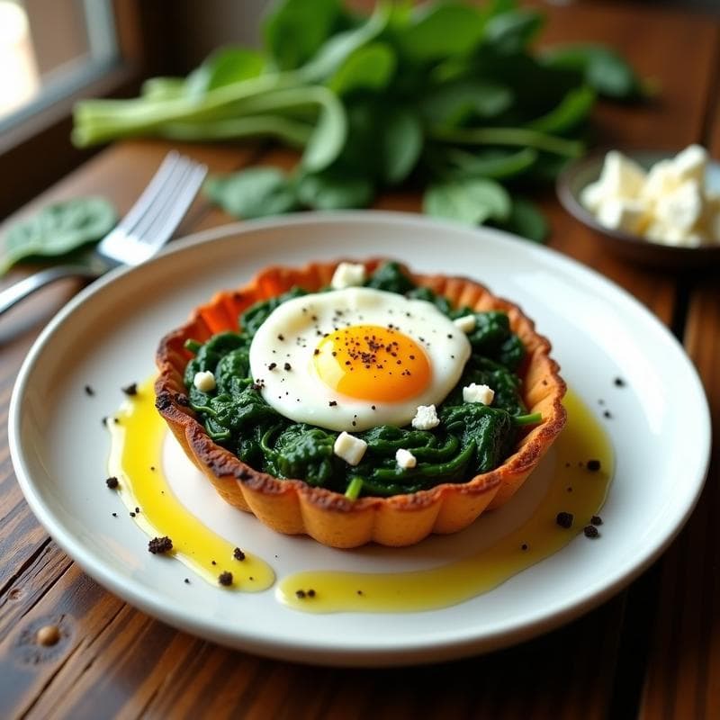 Tartaleta de Batata y Espinacas con Huevo Poché: Receta Keto y Sin Harina para Brunch