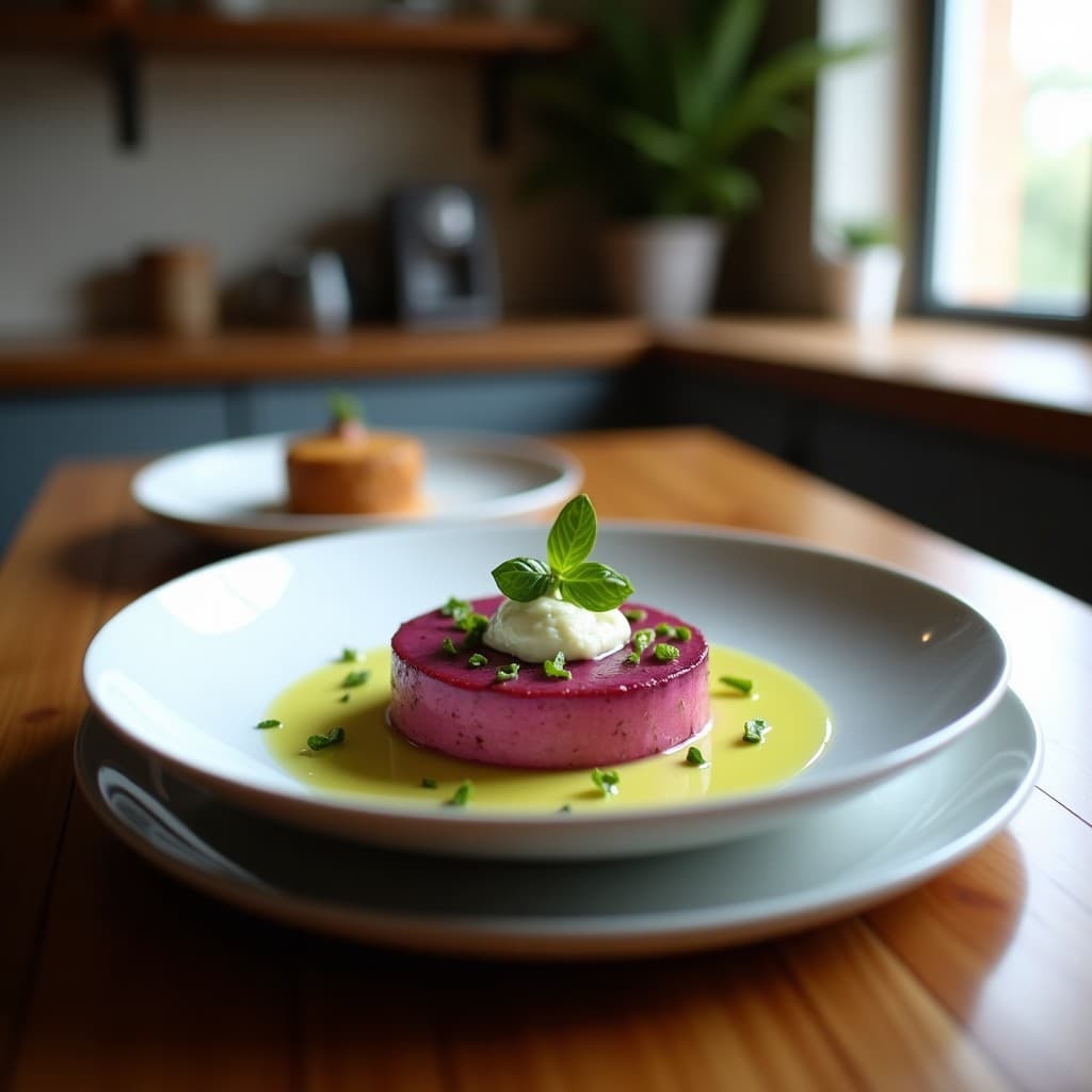 Tartaleta de Base de Batata Morada y Crema de Wasabi: Aperitivo Japonés Vegano y Crunchy