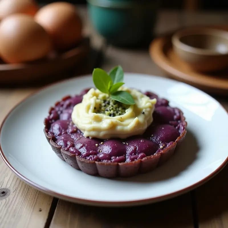 Tartaleta de Batata Morada y Paté de Alcachofas: Aperitivo Vegano Sin Gluten con Toque Mediterráneo