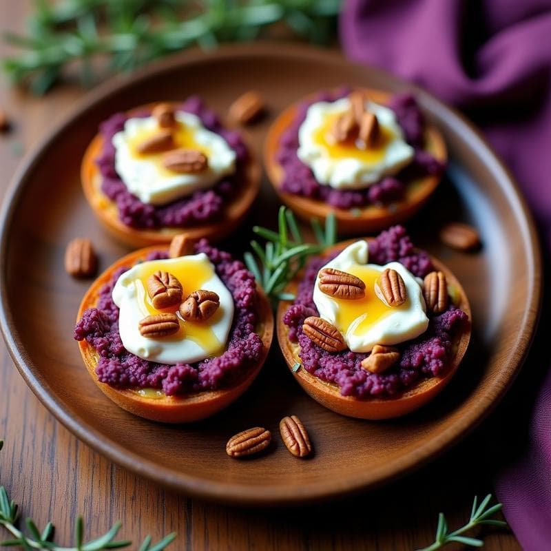 Tartaleta de Batata Morada y Queso de Cabra: Receta en Airfryer Crujiente y Sin Masa Tradicional