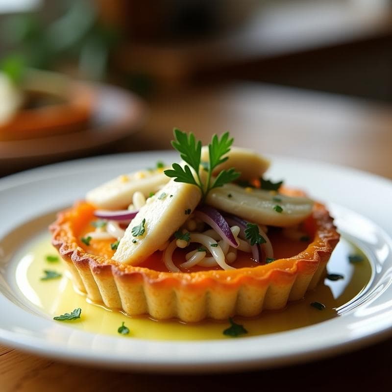 Tartaleta de Batata Naranja y Merluza al Vapor: Receta Portuguesa en Thermomix