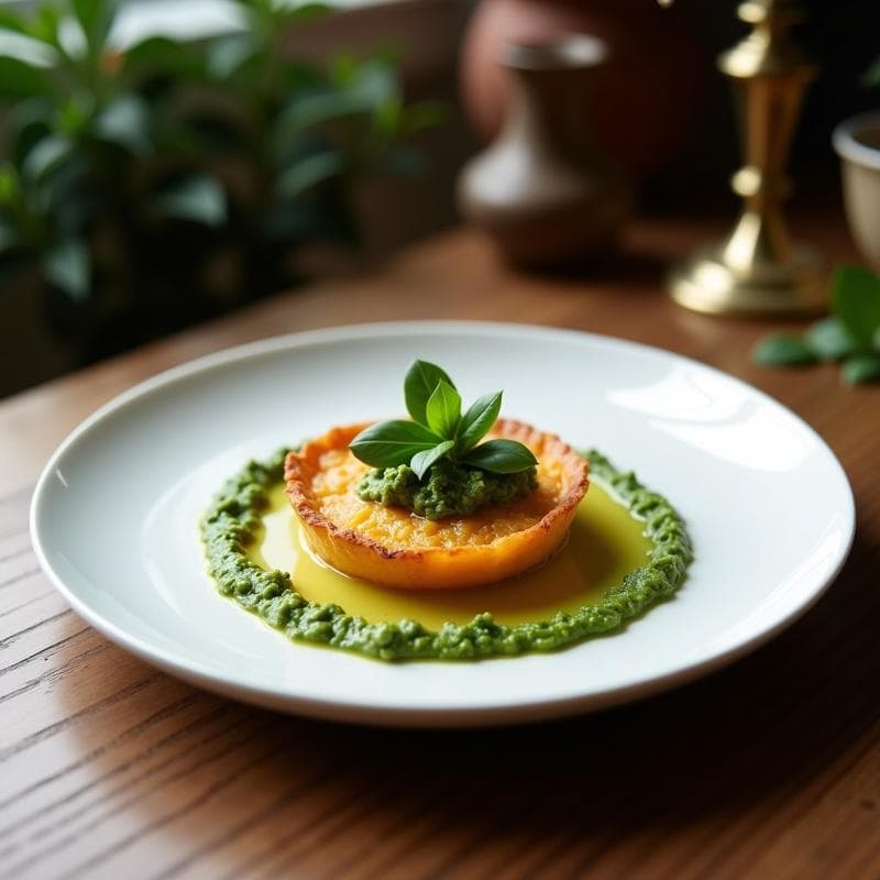 Tartaleta de Batata Naranja y Pesto de Hoja Santa: Aperitivo Mexicano Crujiente en Airfryer