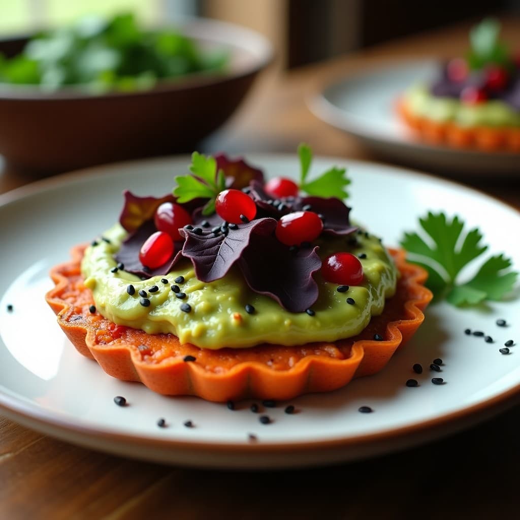 Tartaleta de Batata Roja y Guacamole: Entrante Mexicano Vegano en Airfryer
