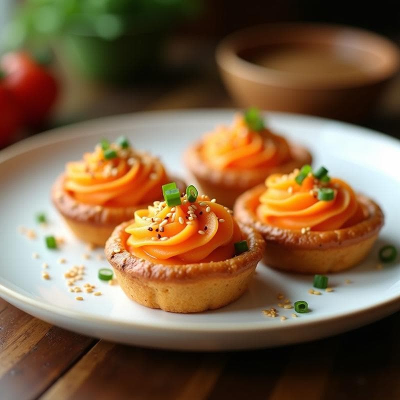 Tartaleta de Batata Roja y Miso Blanco: Entrante Japonés Vegano en 20 Minutos