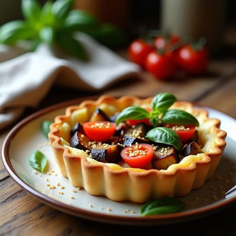 Tartaleta de Berenjena Ahumada y Queso de Anacardos: Receta Vegana en Airfryer