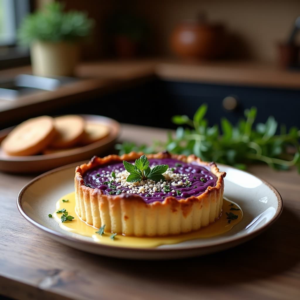 Tartaleta de Boniato Morado y Queso de Anacardos: Entrante Vegano en Thermomix