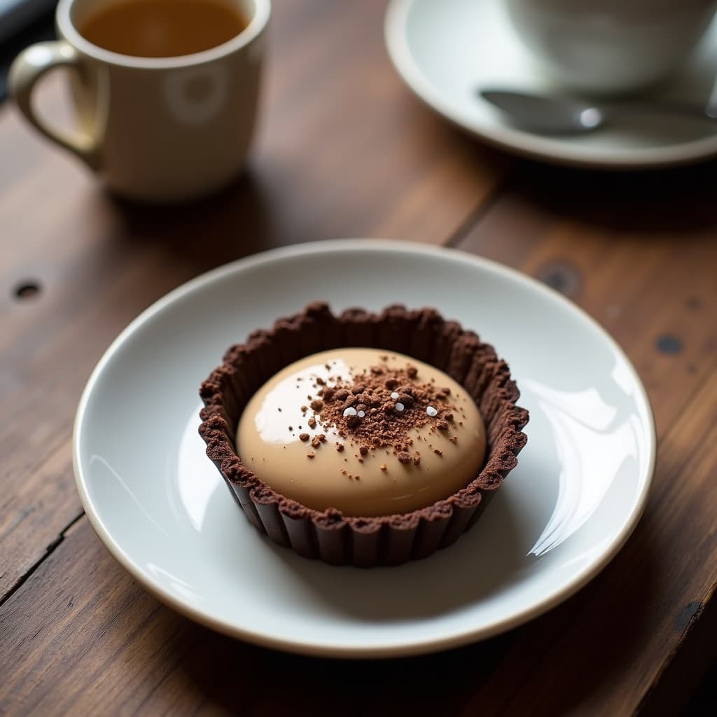 Tartaleta de Cacao Puro y Crema de Cacahuete con Sal de Maldon: Postre Británico Keto en 10 Minutos