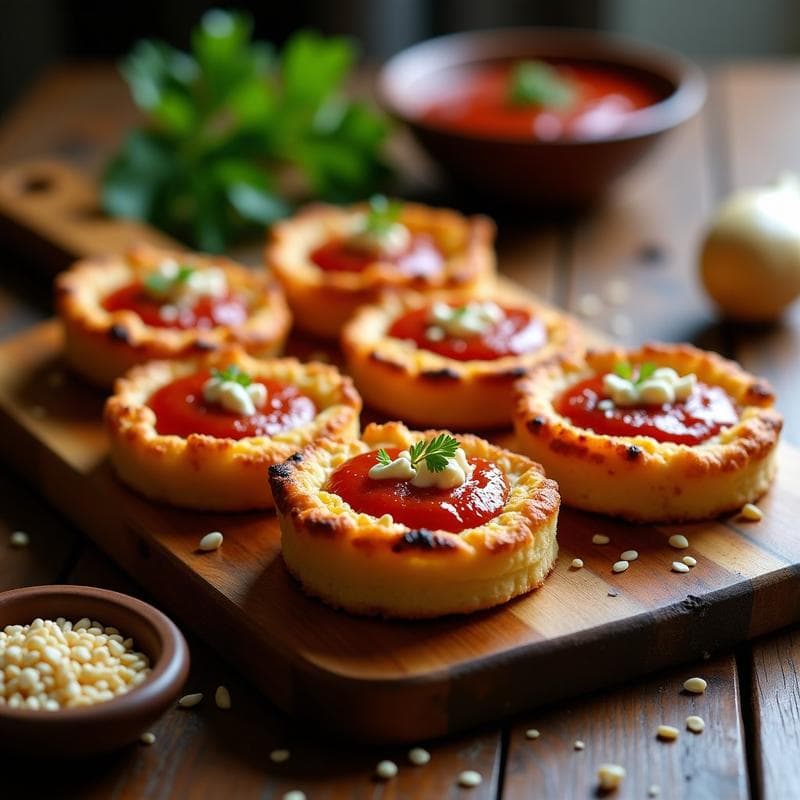 Tartaleta de Caco y Mojo Rojo: Aperitivo Canario Crujiente en Airfryer
