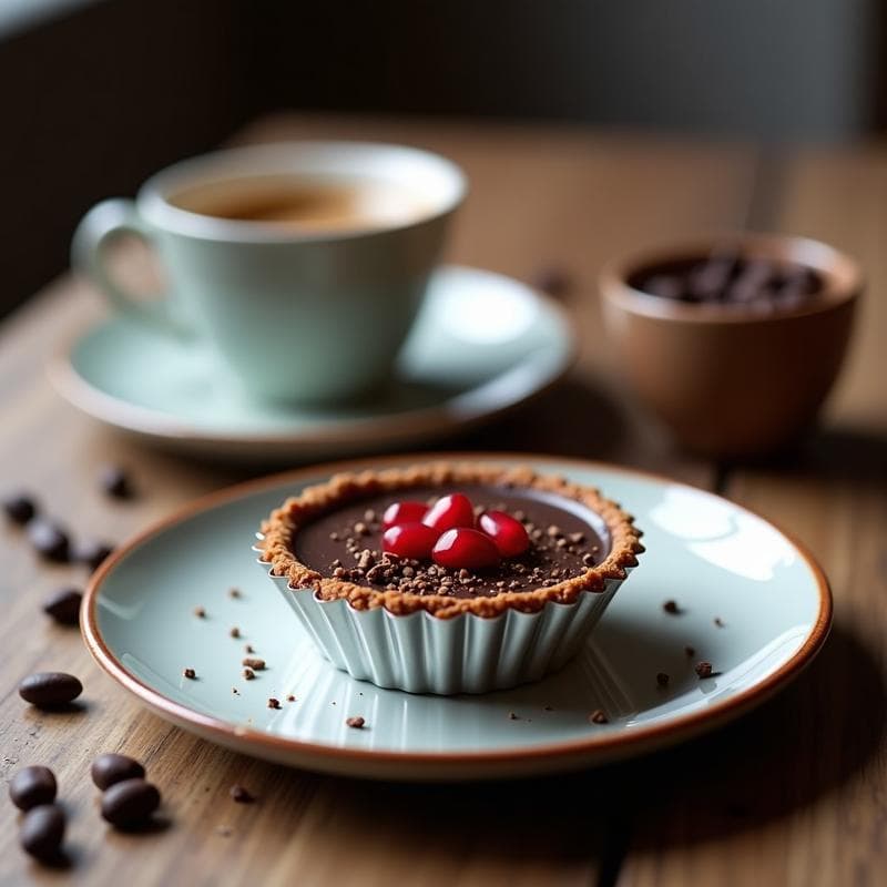 Tartaleta de Café y Cacao Vegana: Postre Sin Horno y Sin Azúcar en 15 Minutos