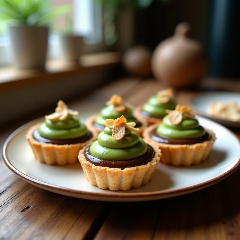 Tartaletas de Café y Matcha: Receta Sin Horno con Umami Intenso en 20 Minutos