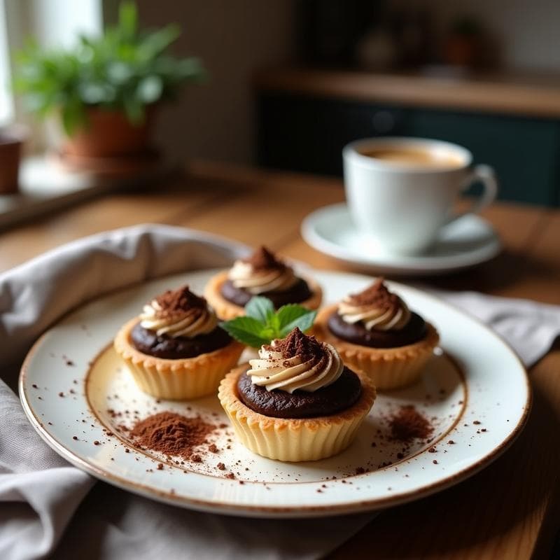 Tartaletas de Café Moka: Receta Express en 15 Minutos con Toque Italiano