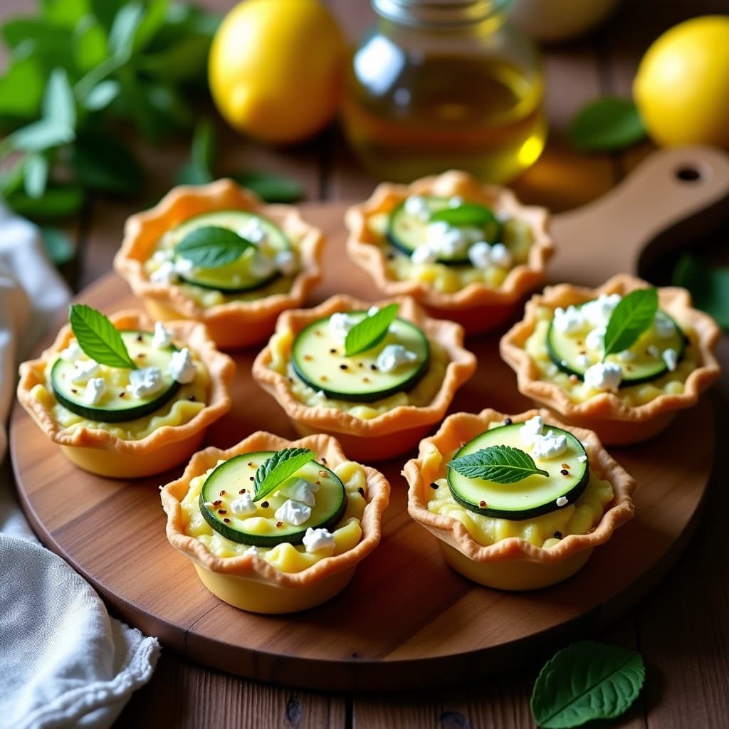 Tartaleta de Calabacín y Queso Feta con Hojas de Menta: Receta Griega en Molde Silicón