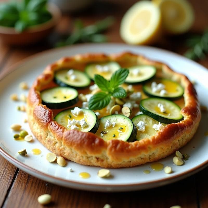 Tartaleta de Calabacín y Queso de Cabra con Miel de Romero: Receta Mediterránea Sin Horno