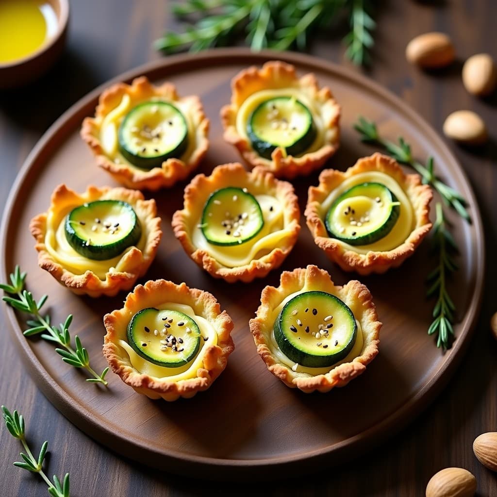 Tartaleta de Calabacín y Queso de Macadamia: Entrante Australiano Sin Gluten y Crujiente