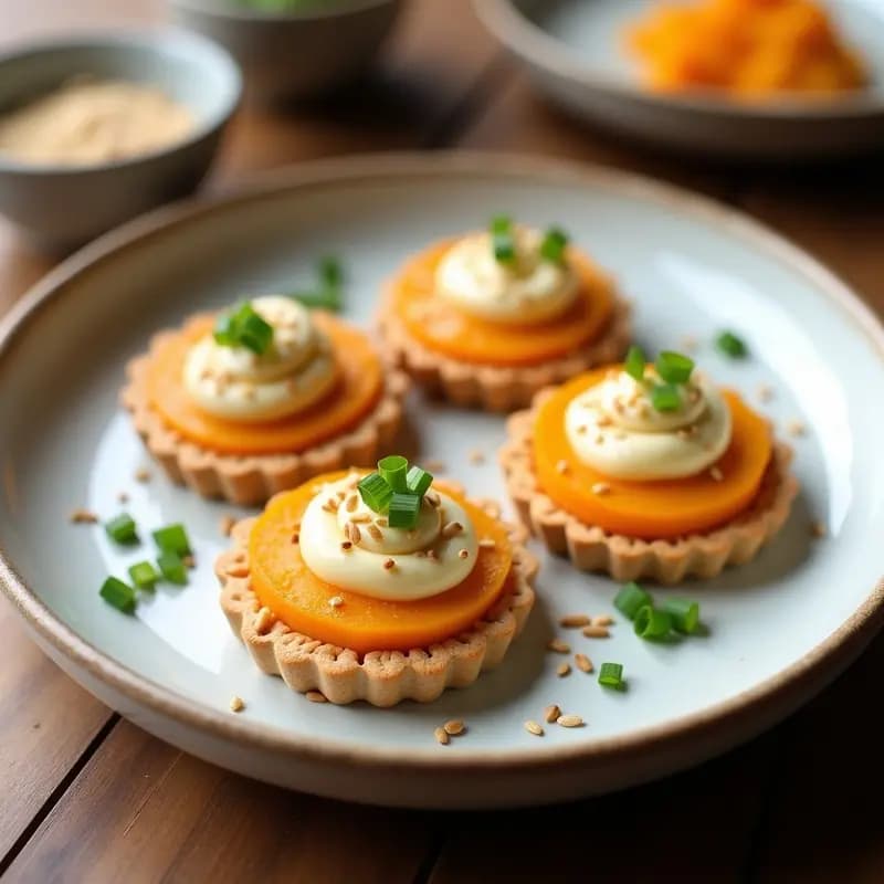 Tartaleta de Calabaza Kabocha y Queso de Anacardos: Entrante Japonés Vegano en 3 Pasos