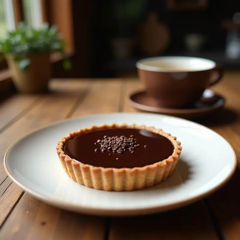 Tartaleta de Chocolate 100% y Ganache de Café con Aceite de Coco: Postre Keto