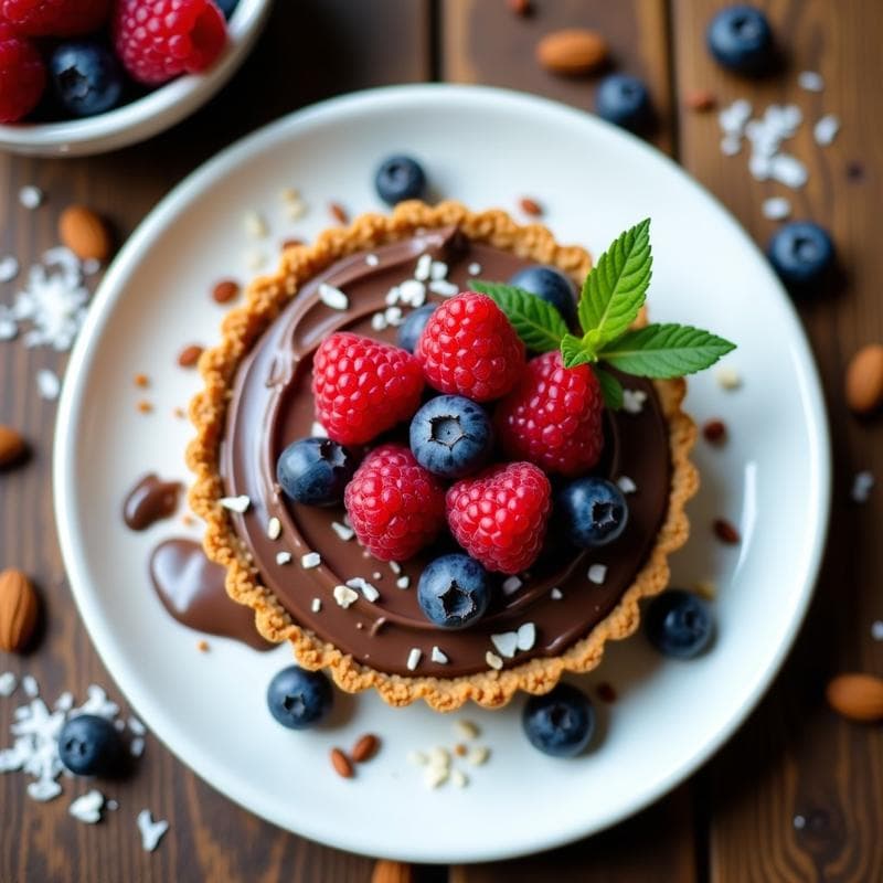 Tartaleta de Chocolate y Aguacate: Postre Vegano Sin Horno con Textura Sedosa