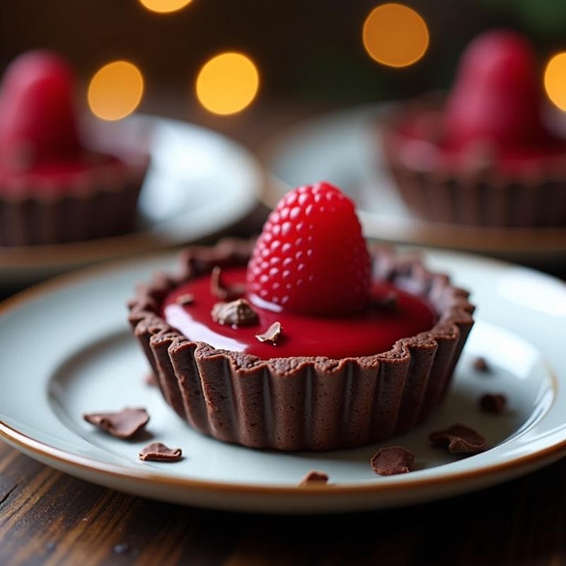 Tartaleta de Chocolate y Avellanas con Centro Líquido de Frambuesa: Postre Keto en Thermomix