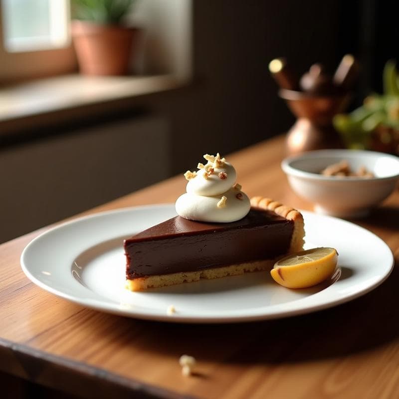 Tartaleta de Chocolate y Avellanas con Crema de Aquafaba: Postre Vegano Gourmet