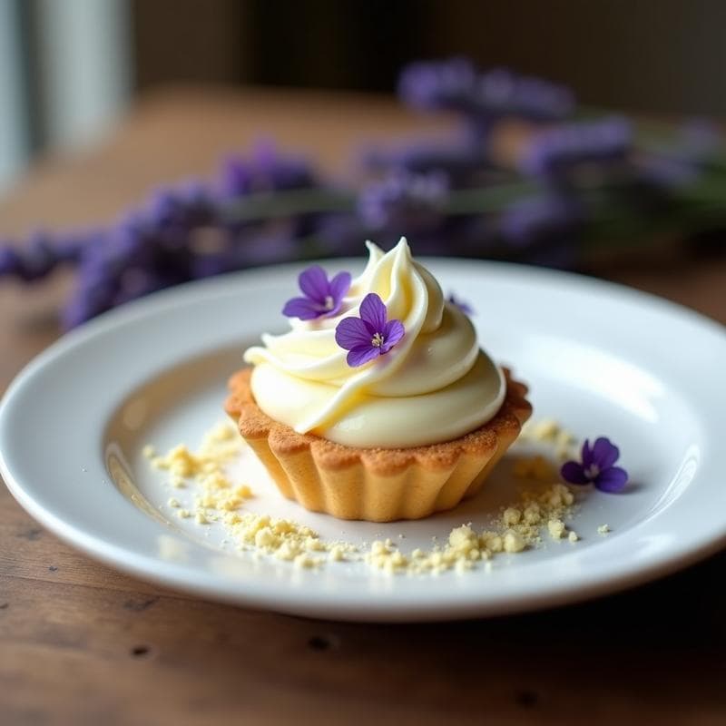 Tartaleta de Chocolate Blanco y Lavanda: Postre Francés Sin Azúcar con Toque Floral