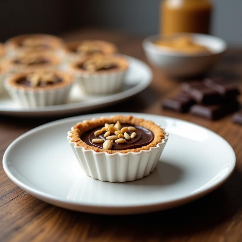 Tartaleta de Chocolate y Crema de Cacahuete: Postre Keto Sin Horno y Sin Azúcar en 10 Minutos