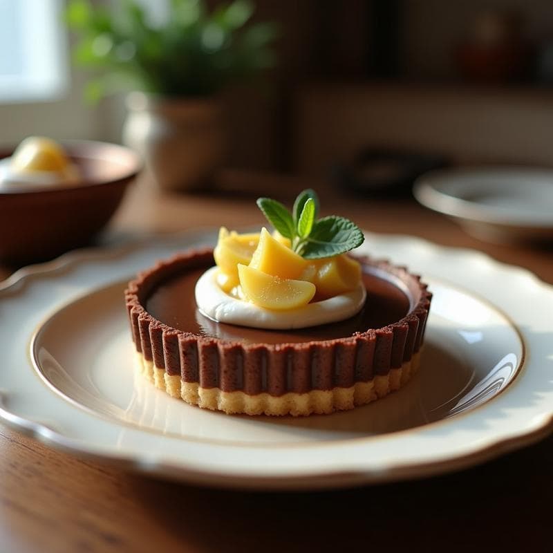 Tartaleta de Chocolate Negro con Pepino Dulce: Postre Sin Horno y Sin Azúcar