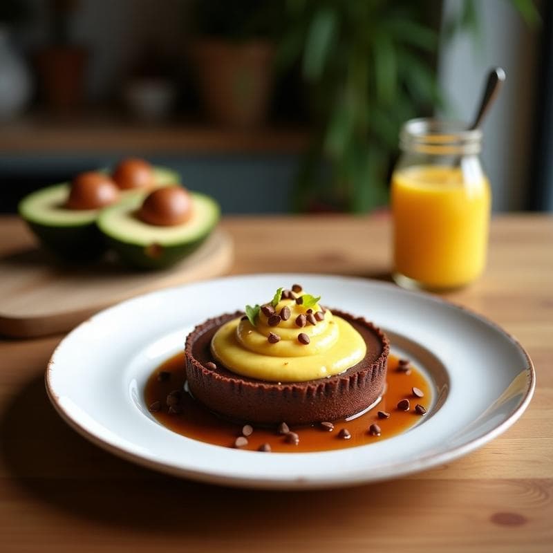 Tartaleta de chocolate y Puré de Aguacate con Semillas de Girasol: Postre Crudivegano en 10 Minutos