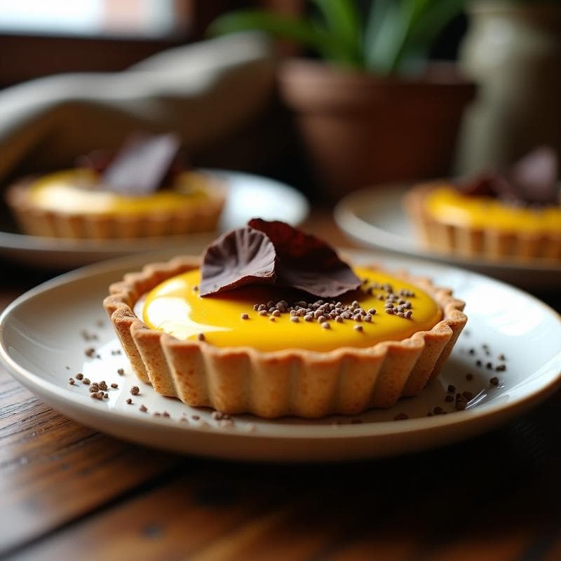 Tartaleta de Chocolate y Queso de Cúrcuma: Postre Vegano Antiinflamatorio Sin Horno
