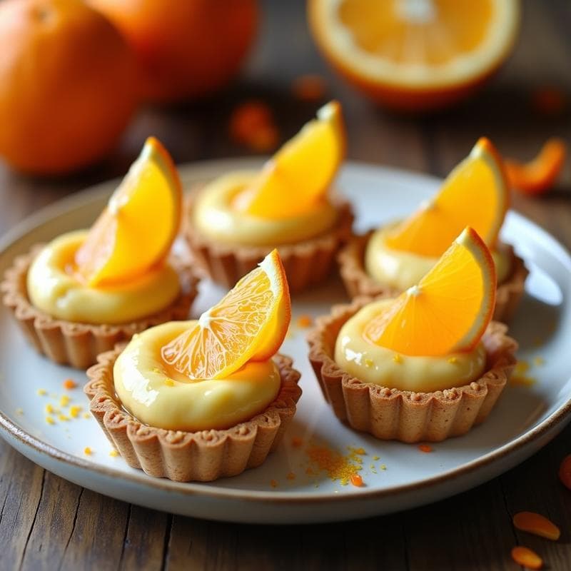 Tartaleta Cítrica de Naranja Amarga y Miel: Receta Gourmet Sin Horno en 25 Minutos