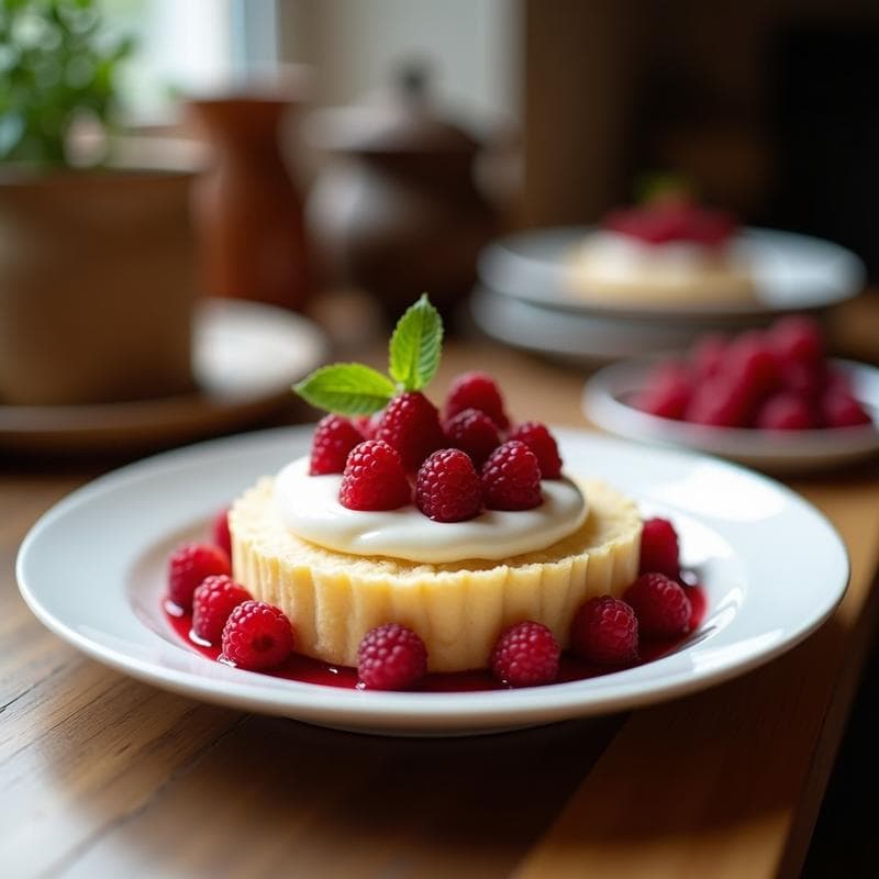 Tartaleta de Base de Coco con Crema de Lucuma y Frambuesas: Postre Peruano Sin Azúcar